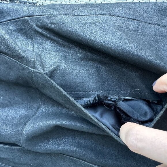 Nicole Miller Leather Moto Jacket Womens‎ Black L Vintage Soft Zip Light Fall - Picture 6 of 8